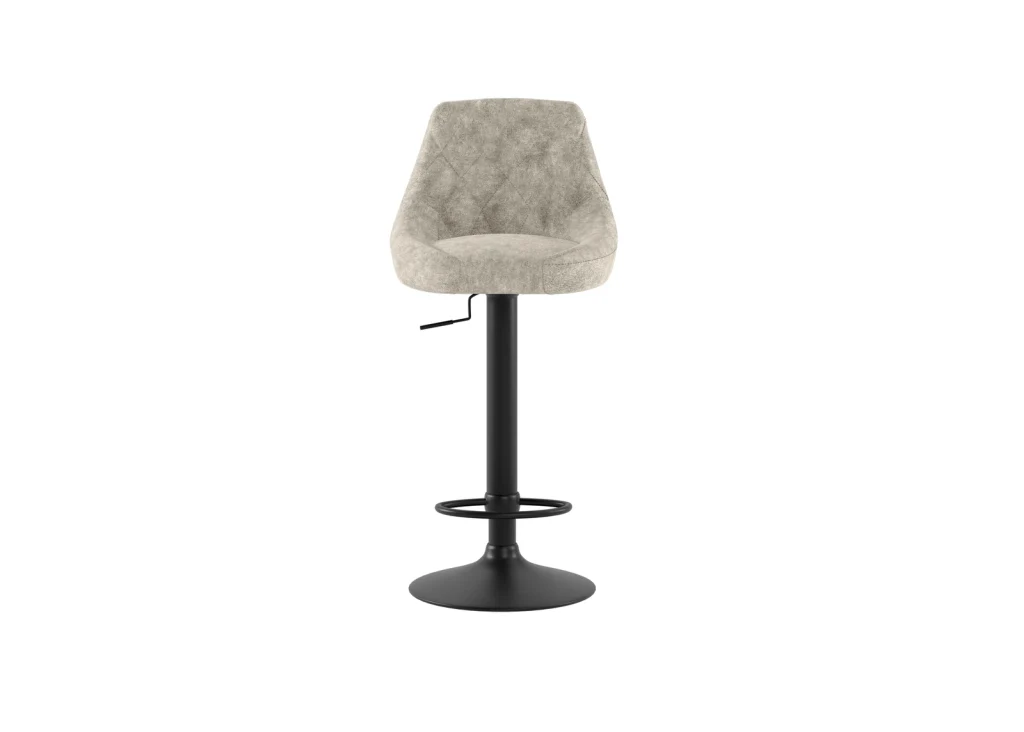 Sgabello Max con alzata a gas in microfibra beige - Base in metallo nero opaco, design regolabile ed ergonomico Stones - Image 2