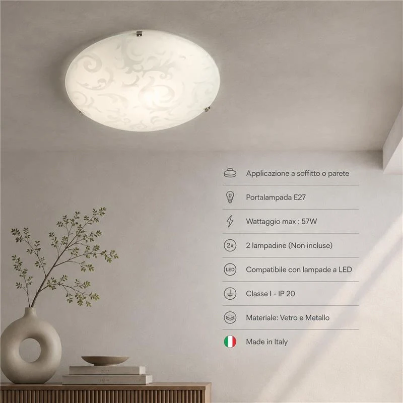 MELISSA LAMPADA PLAFONIERA DA SOFFITTO E27 2 LUCI 40CM - Image 5