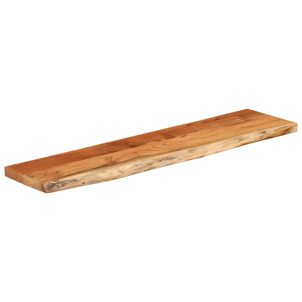 Mensola a Muro 80x20x2,5cm Rettangolare Legno Acacia Bordi Vivi 370226 - Image 3