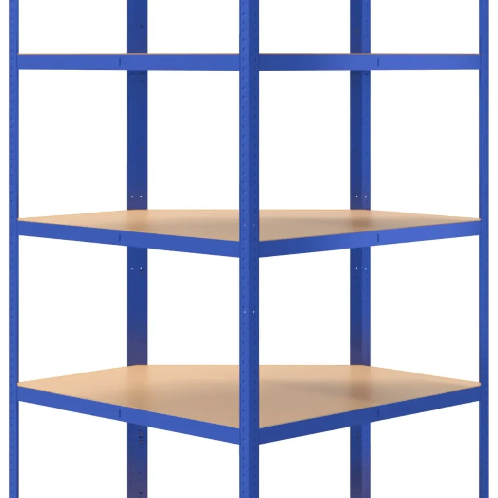 Mensola Angolare 5 Strati Blu in Acciaio e Legno Multistrato 152889 - Image 8