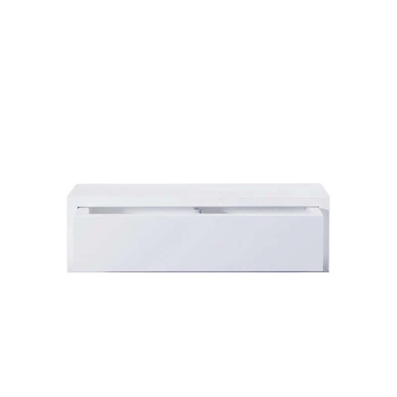 Mensola da Muro con Cassetto Lego, Comodino Sospeso, Mensola da Parete, 45x13.4 p20 cm, Bianco - Made in Italy - Image 4