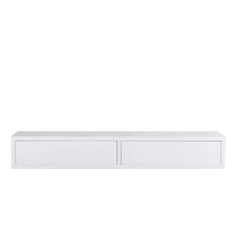 Mensola da Muro con Cassetto, Mensola da Parete, Mensola Sospesa, 88.2x13.4x20 cm, Bianco, Kit Tasselli a Scomparsa Incluso - Image 3