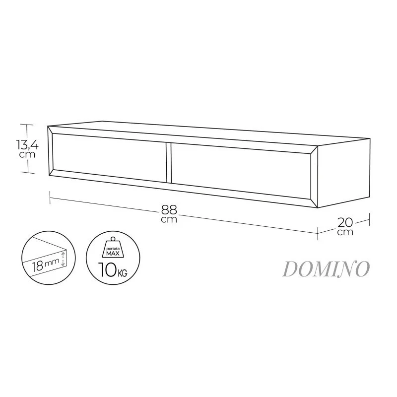 Mensola da Muro con Cassetto, Mensola da Parete, Mensola Sospesa, 88.2x13.4x20 cm, Bianco, Kit Tasselli a Scomparsa Incluso - Image 5