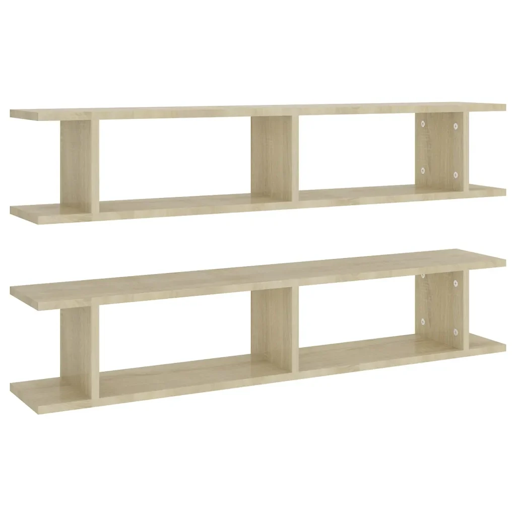 Mensole Parete 2pz Rovere Sonoma 105x18x20cm Legno Multistrato 807208 - Image 2