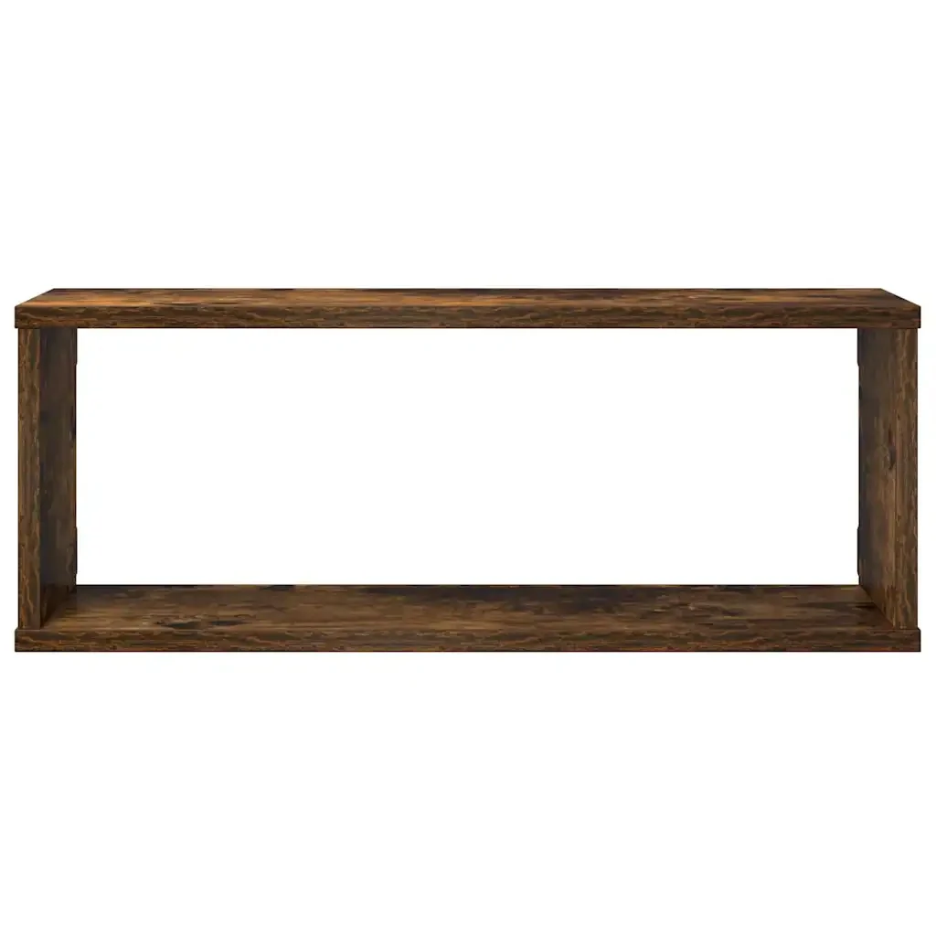 Mensole Muro Cubo 4pz Rovere Fumo 80x15x26,5 cm in Multistrato 815925 - Image 5