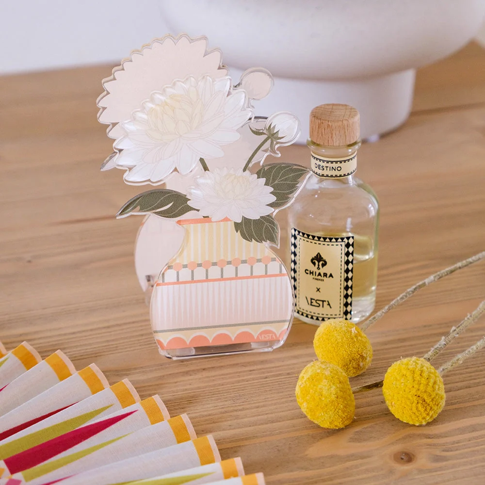 MINI PROFUMATORE DALIA IN CRISTALLO ACRILICO DECORATO CELESTE FRAGRANZA BY CHIARA FIRENZE ANIMA 50ML - Image 2