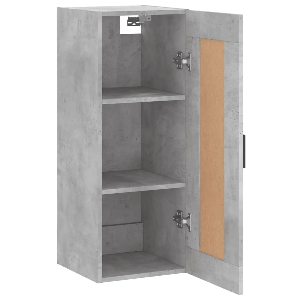 Mobile a Parete Grigio Cemento 34,5x34x90 cm Legno Multistrato 830504 - Image 7