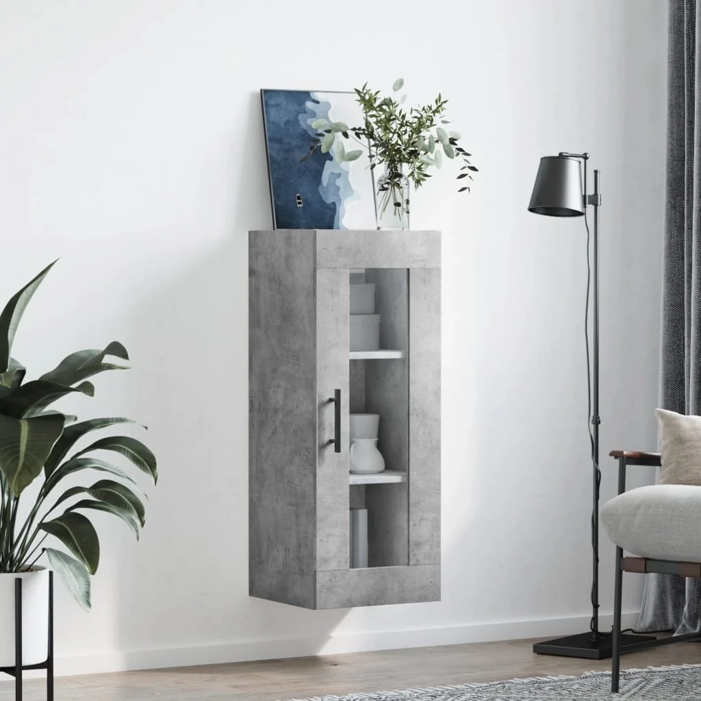 Mobile a Parete Grigio Cemento 34,5x34x90 cmcod mxl 127982 - Image 3
