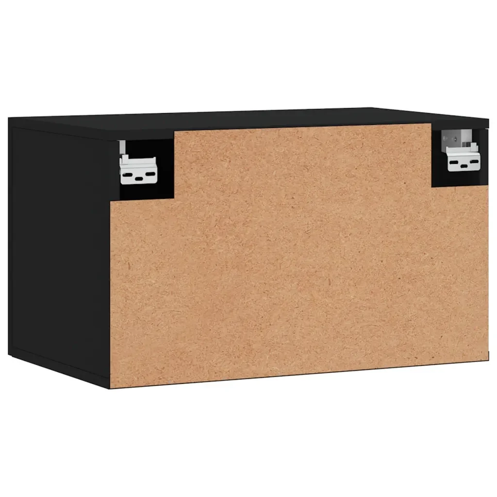 Mobile a Parete Nero 60x36,5x35 cm in Legno Multistrato 829997 - Image 5