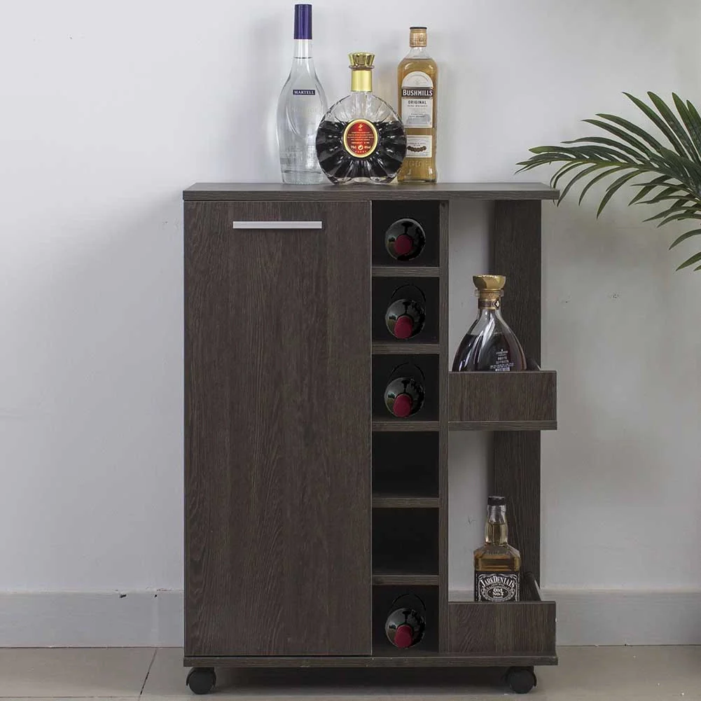 Mobile Bar Cantinetta Bottiglie Vino Legno Cantina 6 Posti Porta Calici Amaretto - Image 2