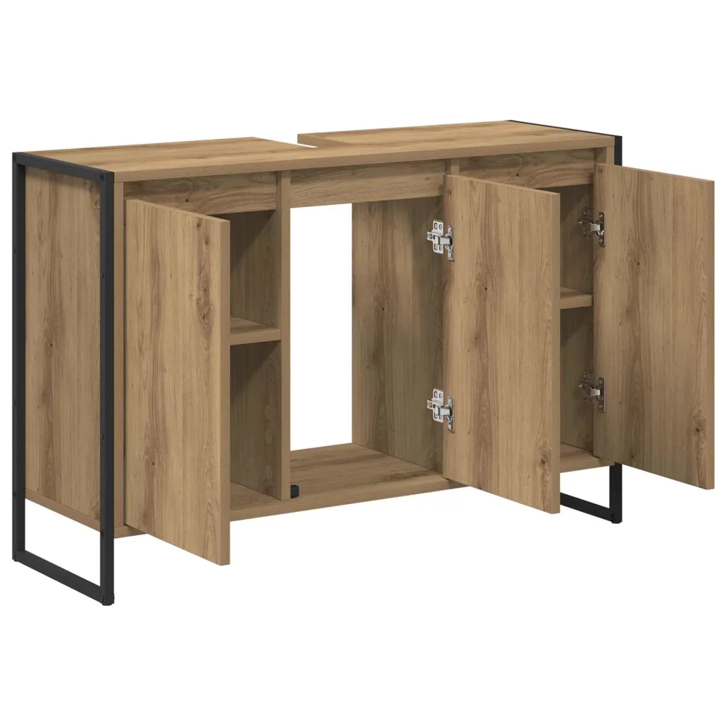 Mobile da Bagno con porta Rovere Artigianale 90 x 30 x 60 cm - Image 5