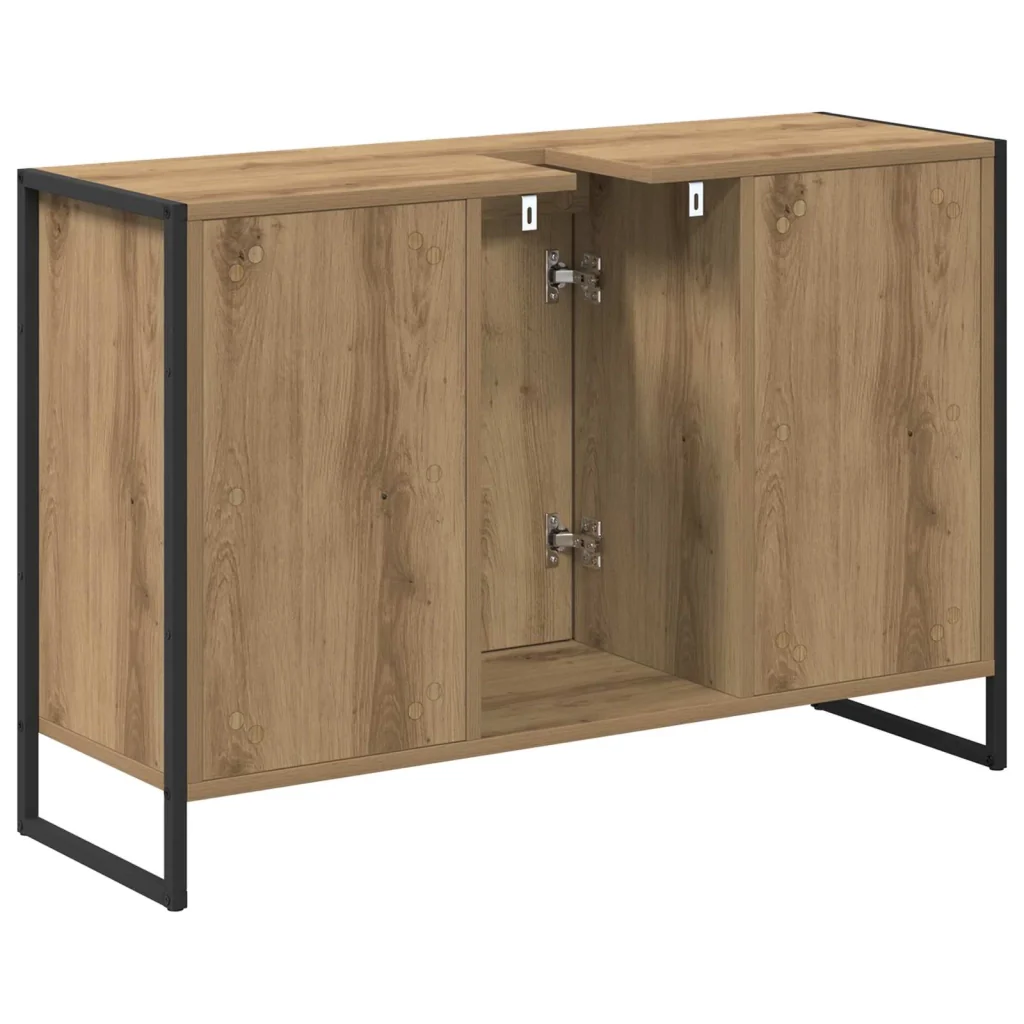 Mobile da Bagno con porta Rovere Artigianale 90 x 30 x 60 cm - Image 8