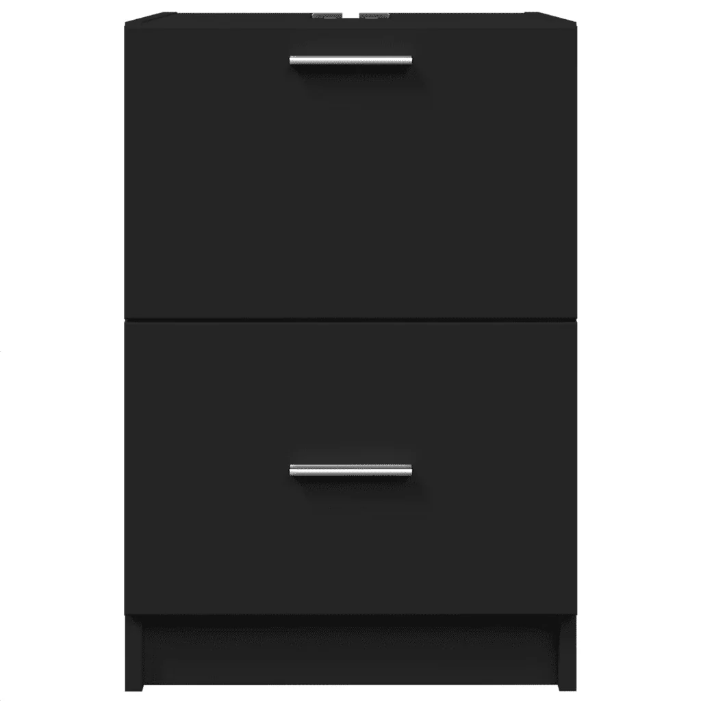 Mobile Lavabo Nero 80x33x60 cm in Legno Multistrato 848102 - Image 4