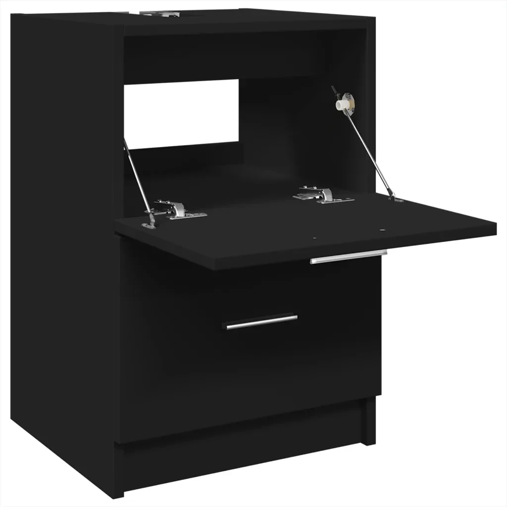 Mobile Lavabo Nero 80x33x60 cm in Legno Multistrato 848102 - Image 5