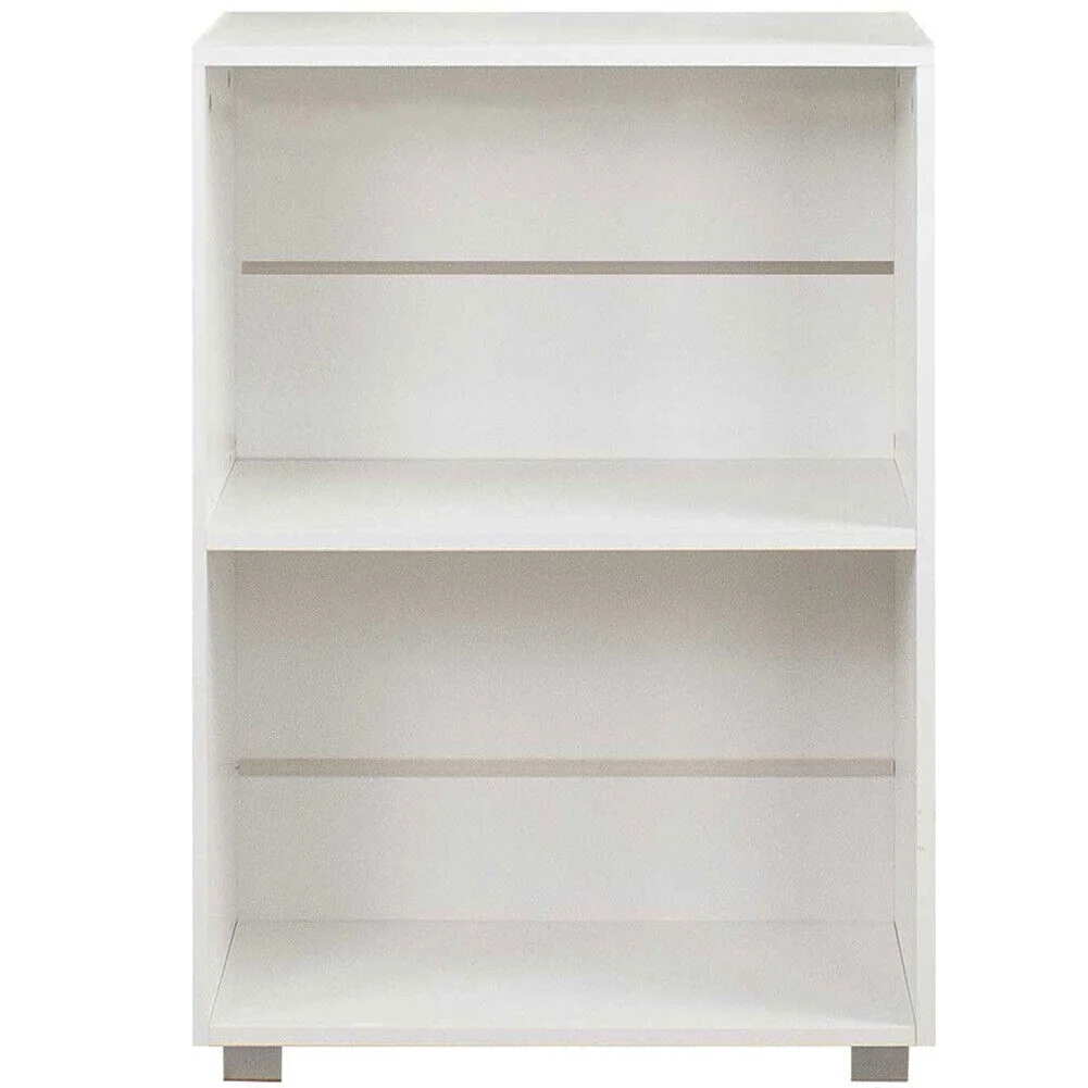 Mobile Mobiletto Libreria a Scaffali 2 Ripiani In Legno Bianco 77x60x31 cm - Image 3