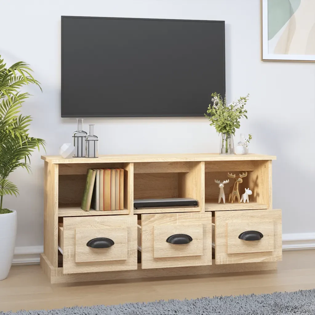 Mobile per TV Rovere Sonoma 100x35x50 cm in Legno Multistrato 816291 - Image 3