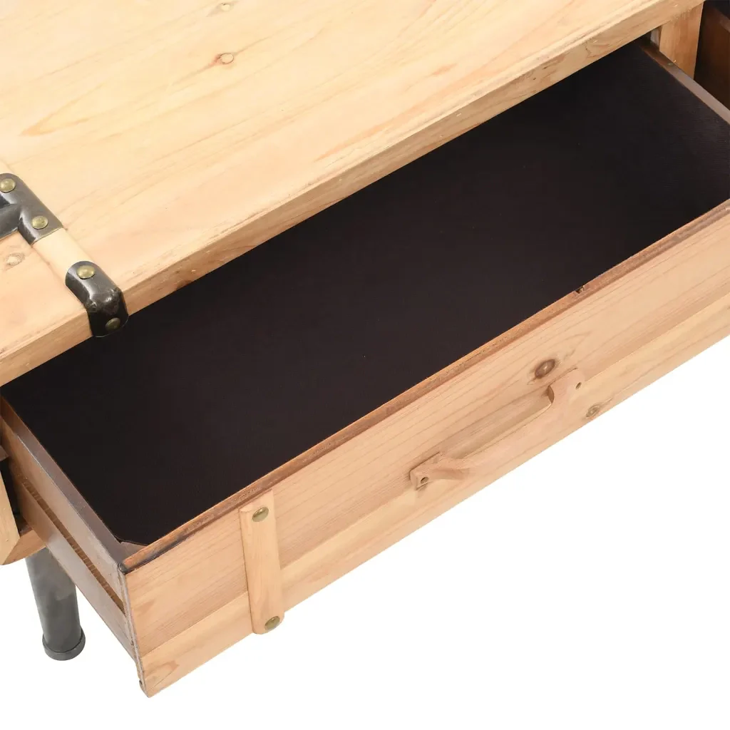 Mobile Porta TV 110x33x35 cm in Legno Massello di Abete 339299 - Image 5