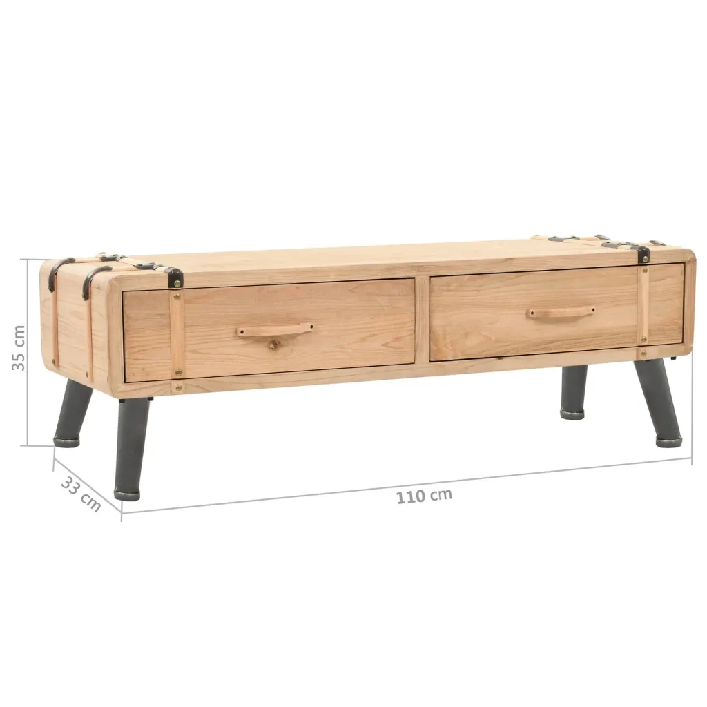 Mobile Porta TV 110x33x35 cm in Legno Massello di Abete 339299 - Image 8