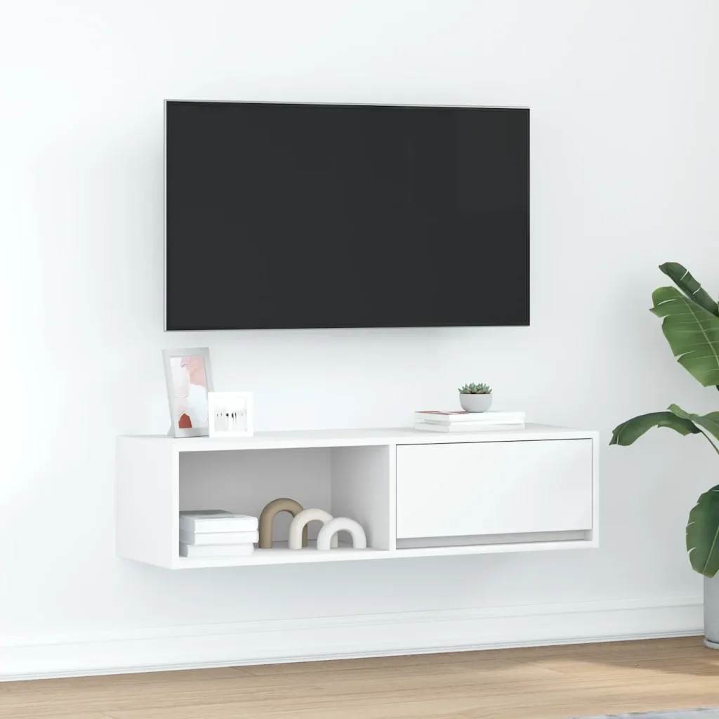 Mobile Porta TV Bianco 100x31x25,5 cm in Legno Multistrato 861472