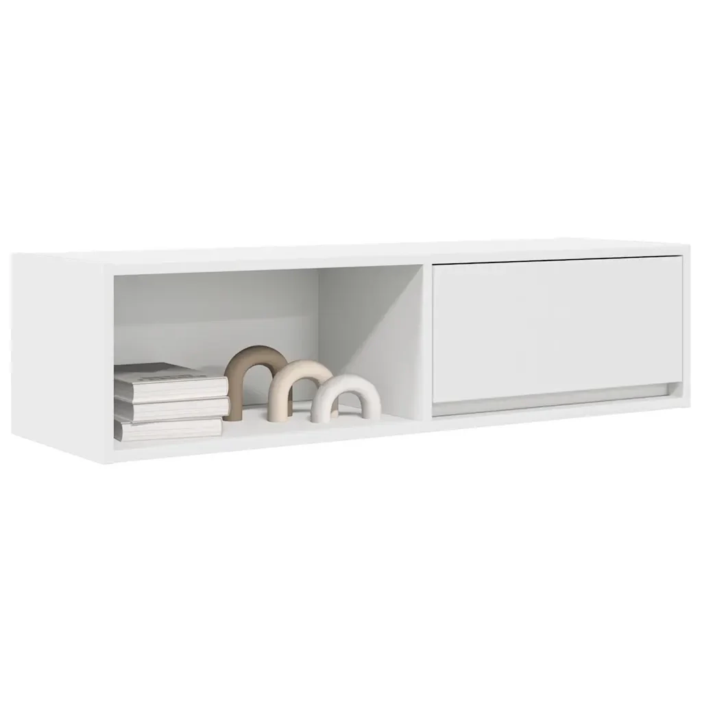Mobile Porta TV Bianco 100x31x25,5 cm in Legno Multistrato 861472 - Image 4