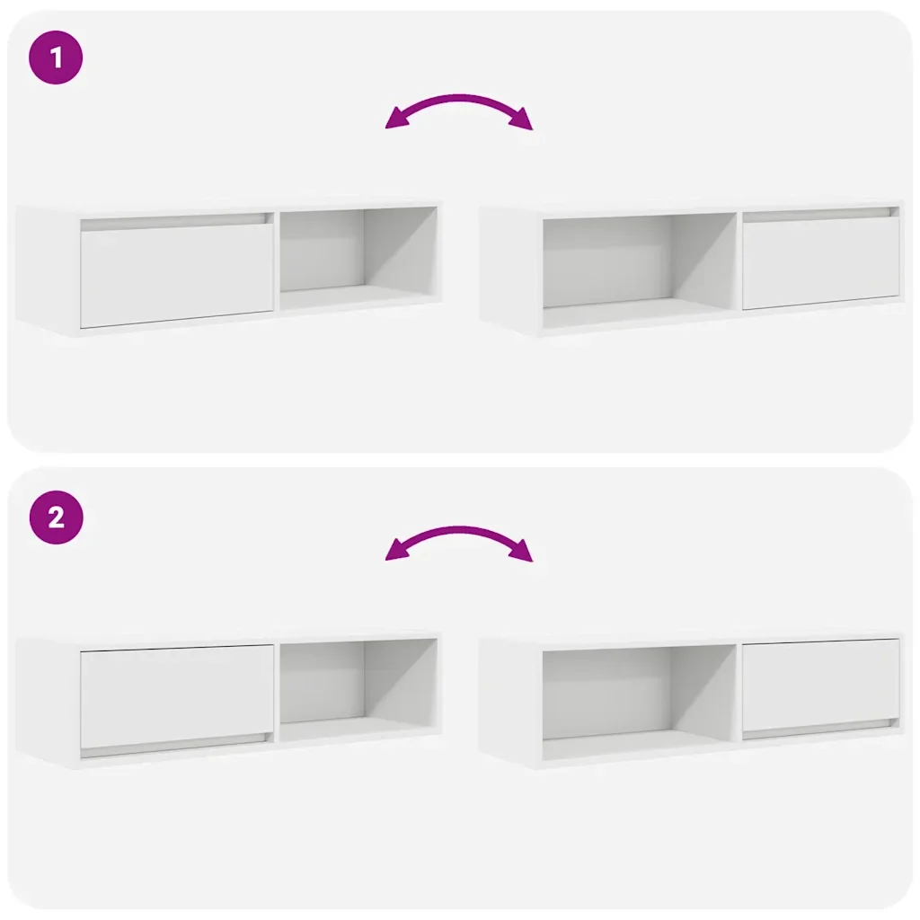 Mobile Porta TV Bianco 100x31x25,5 cm in Legno Multistrato 861472 - Image 9