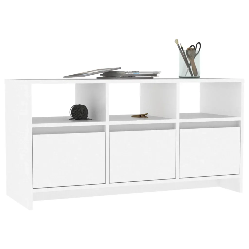 Mobile Porta TV Bianco 102x37,5x52,5 cm in Truciolato 809800 - Image 4