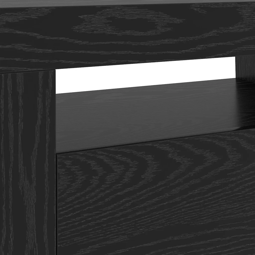 Mobile Porta TV con LED Rovere Nero 120x35x40 cm Multistrato 862031 - Image 10