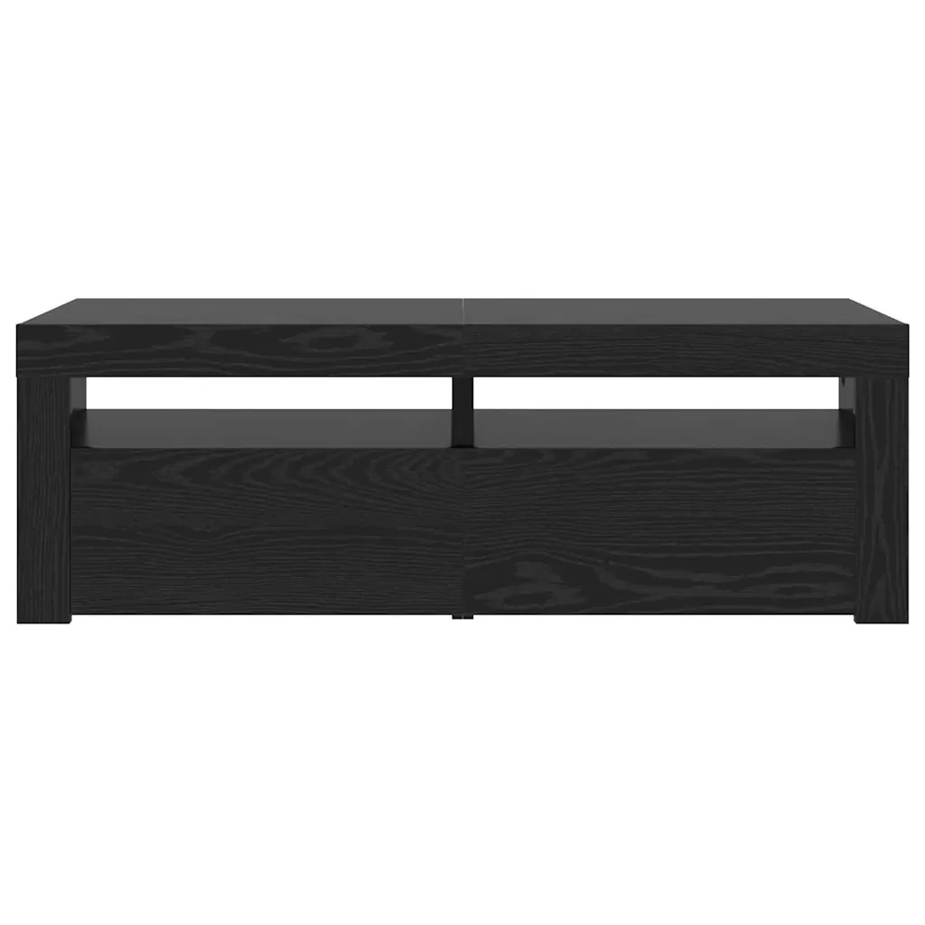 Mobile Porta TV con LED Rovere Nero 120x35x40 cm Multistrato 862031 - Image 6