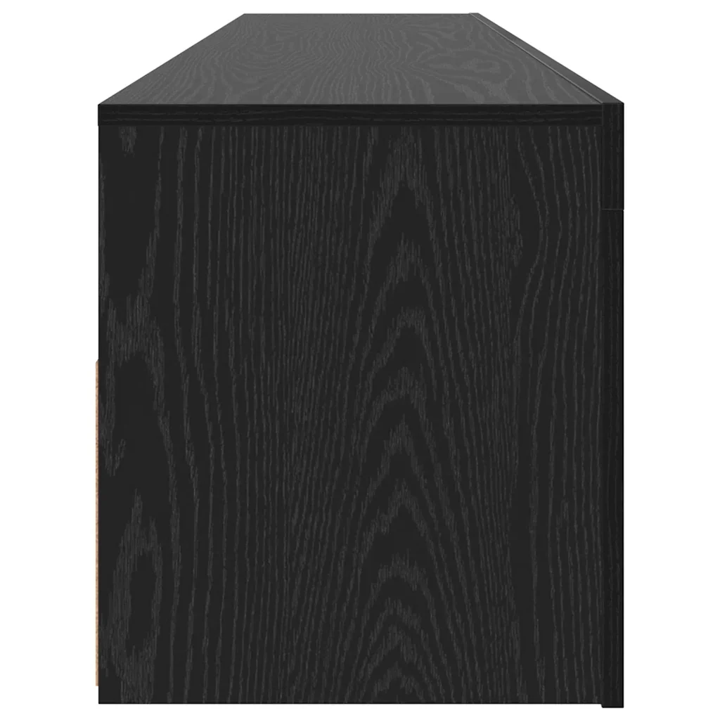 Mobile Porta TV con LED Rovere Nero 120x35x40 cm Multistrato 862031 - Image 8