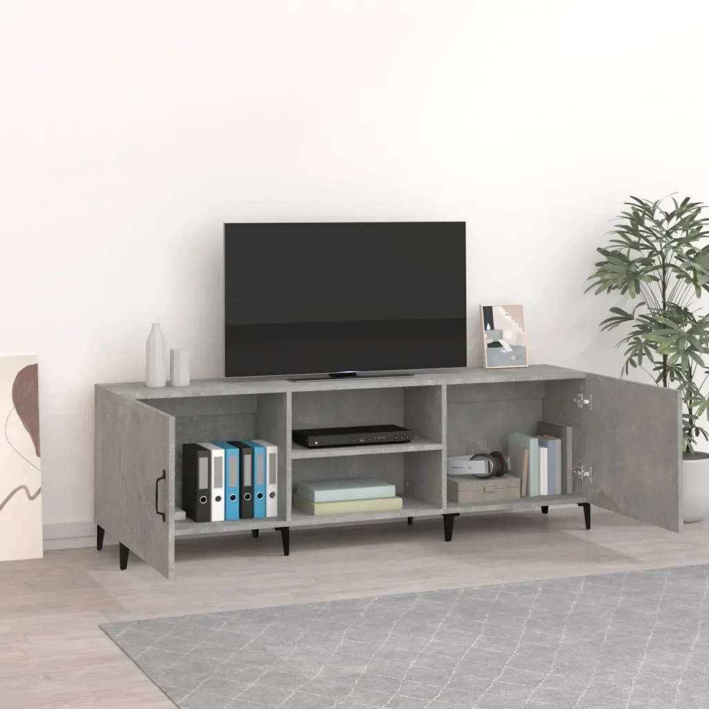 Mobile Porta TV Grigio Cemento 150x30x50cm in Legno Multistrato 812631 - Image 3
