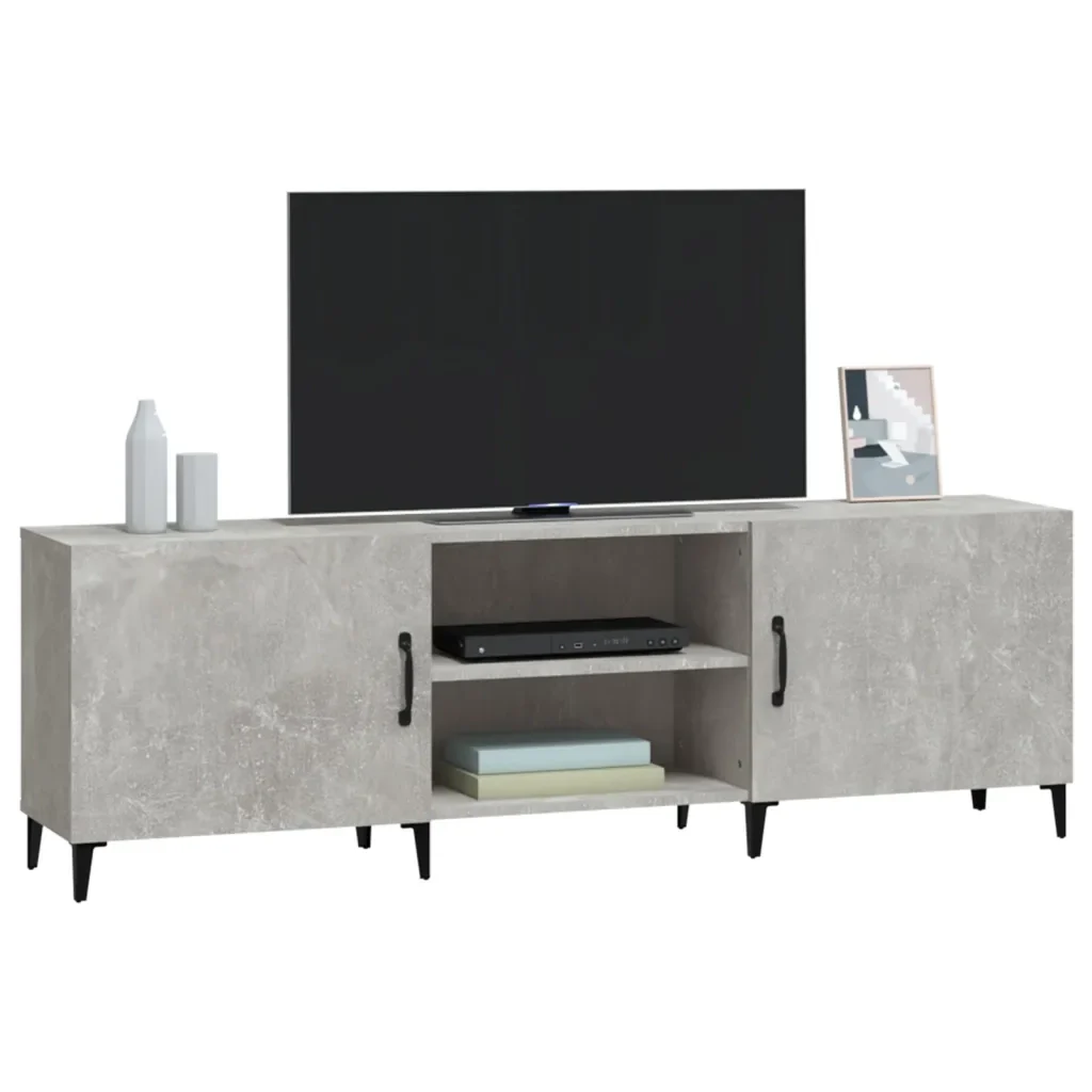 Mobile Porta TV Grigio Cemento 150x30x50cm in Legno Multistrato 812631 - Image 4