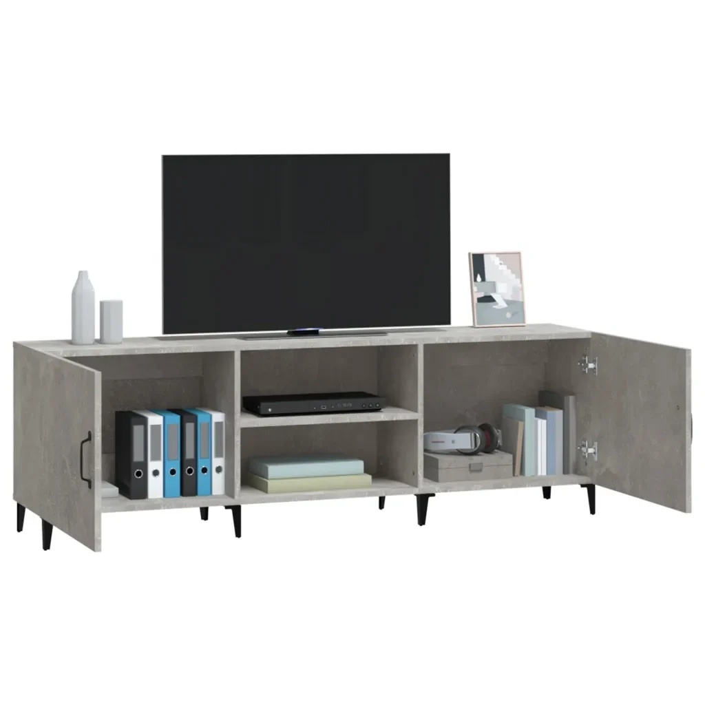 Mobile Porta TV Grigio Cemento 150x30x50cm in Legno Multistrato 812631 - Image 5