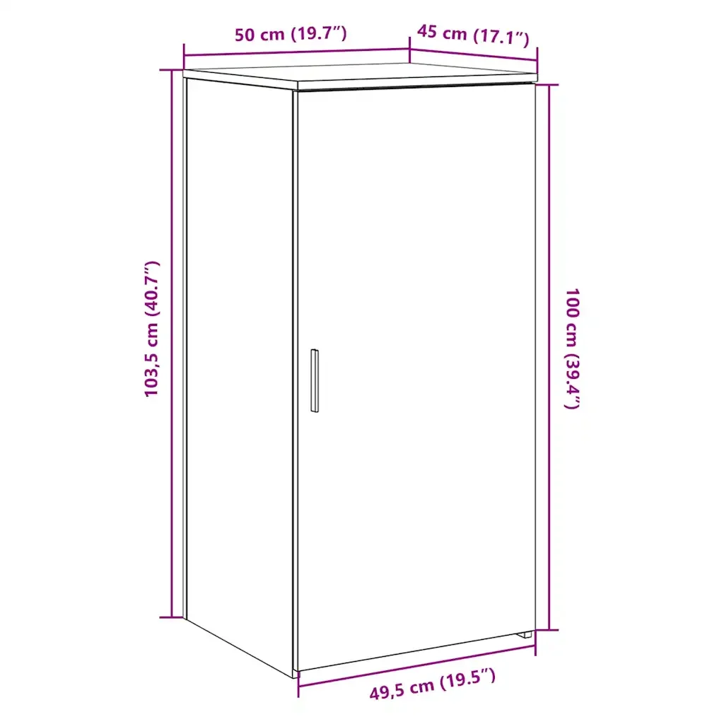 Mobile Portaoggetti Grigio Cemento 50x45x103,5 cm in Truciolato - Image 10