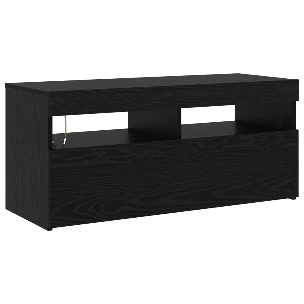 Mobile TV 2 pcs Rovere Nero 210 x 35 x 40 cm Legno multistrato 3332520 - Image 8