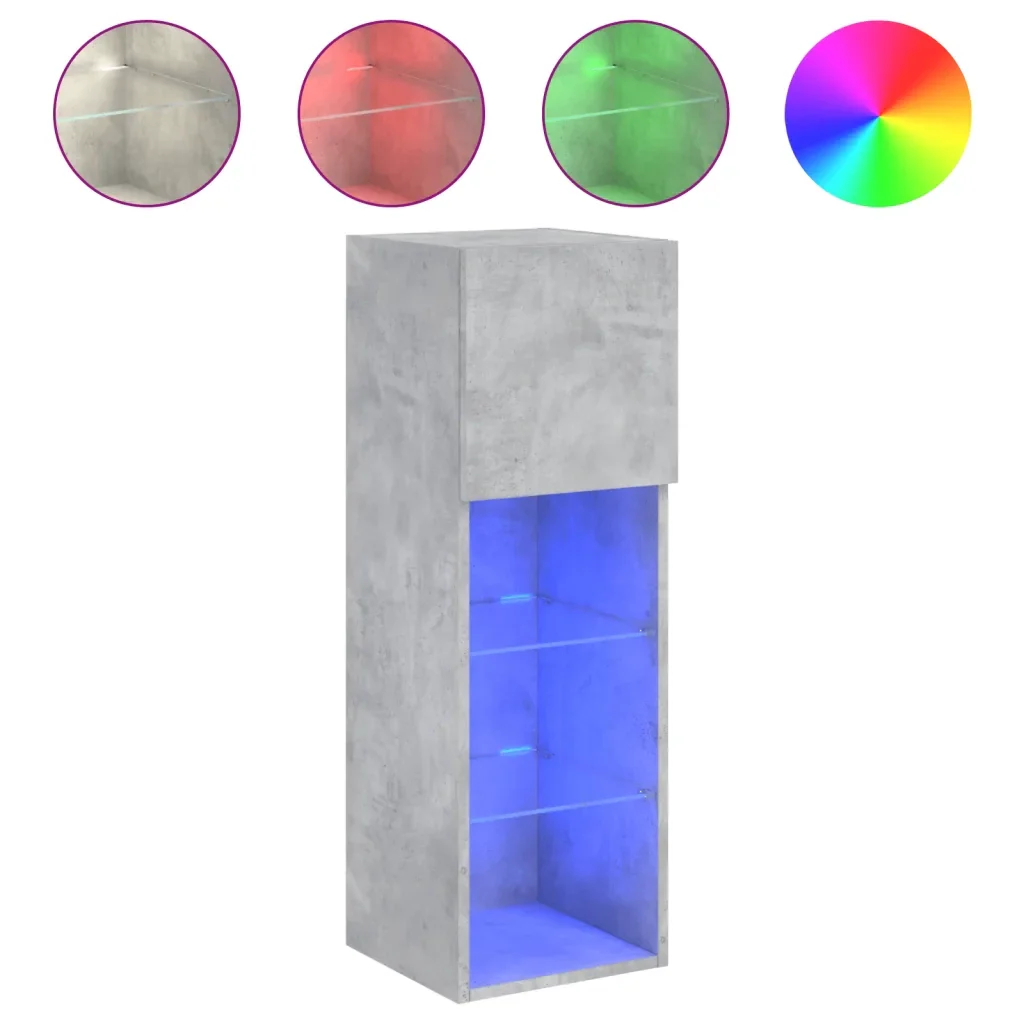 Mobile TV con Luci LED Grigio Cemento 30,5x30x90 cmcod mxl 134105 - Image 2