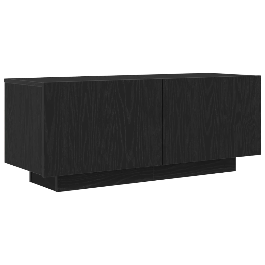 Mobile TV con Luci LED Nero Rovere 300x35x40 cm in Legno Ingegnerizzato - Image 6
