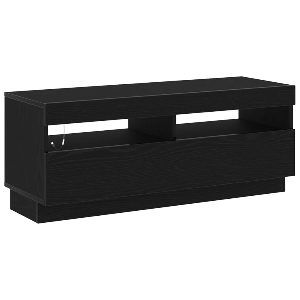 Mobile TV con Luci LED Nero Rovere 300x35x40 cm in Legno Ingegnerizzato - Image 7