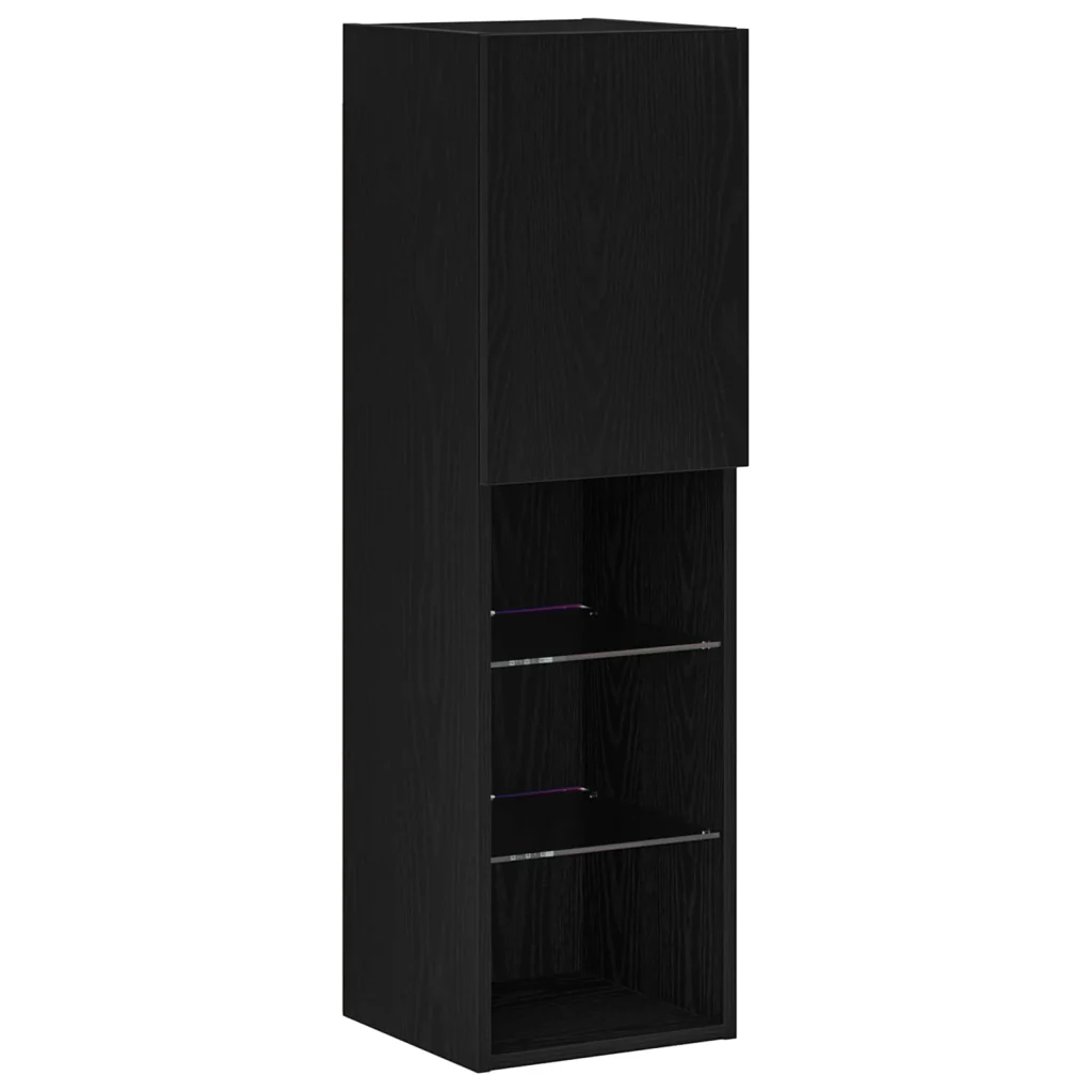 Mobile TV 4 pcs Rovere nero Legno multistrato 3334391 - Image 9
