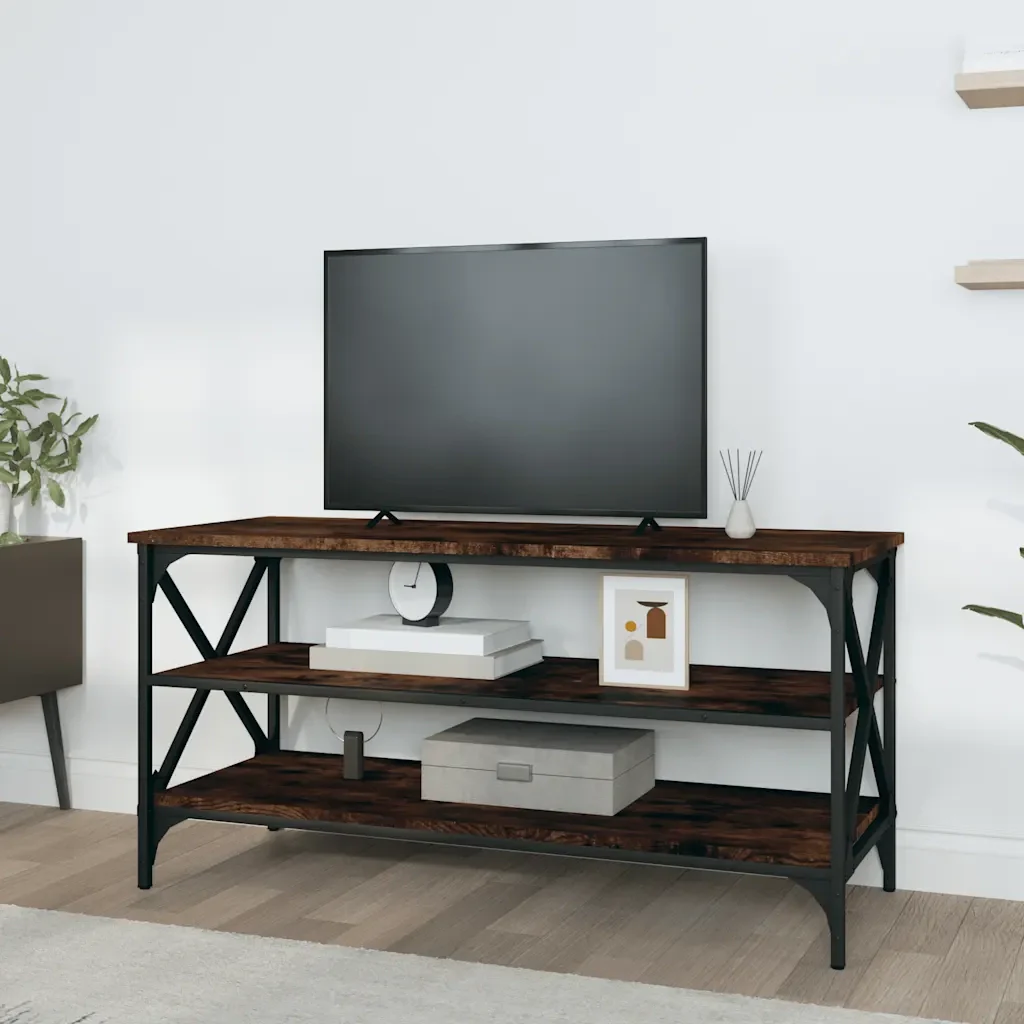 Mobile TV Rovere Fumo 100x40x50 cm in Legno Multistratocod mxl 78341 - Image 3