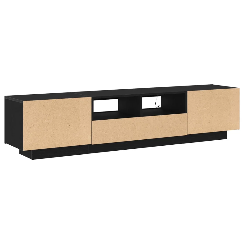 Set mobile TV 2 pcs Nero 180 x 35 x 40 cm Legno multistrato 3333062 - Image 8