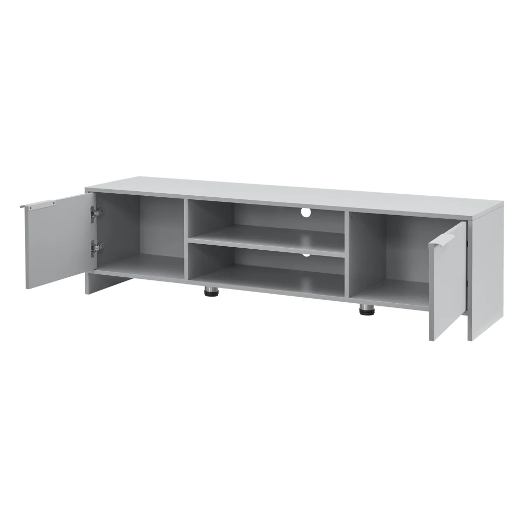 Mobile TV Stevns Armadio Basso 40 x 145 x 38 cm Grigio chiaro [en.casa] - Image 4