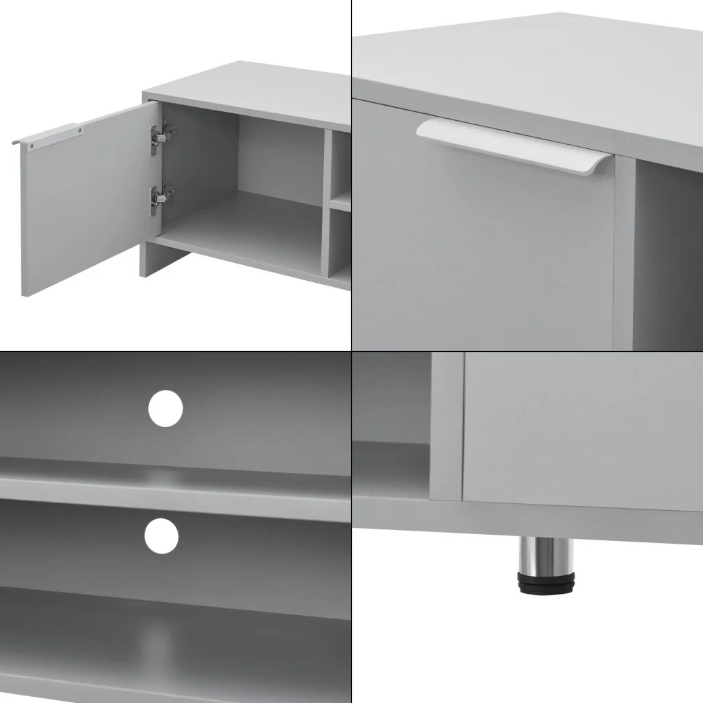 Mobile TV Stevns Armadio Basso 40 x 145 x 38 cm Grigio chiaro [en.casa] - Image 7