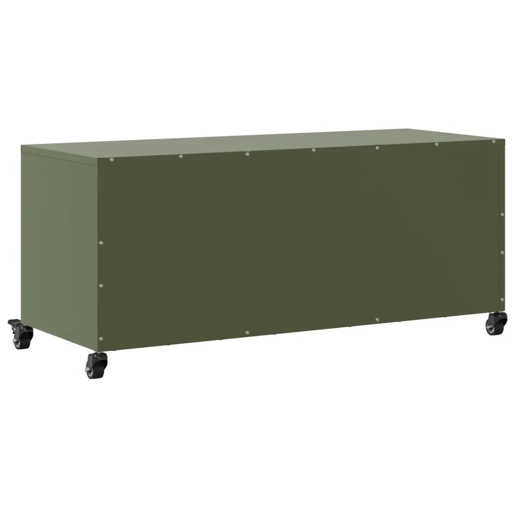 Mobile TV Verde Oliva 100,5x39x43,5 cm in Acciaio - Image 8