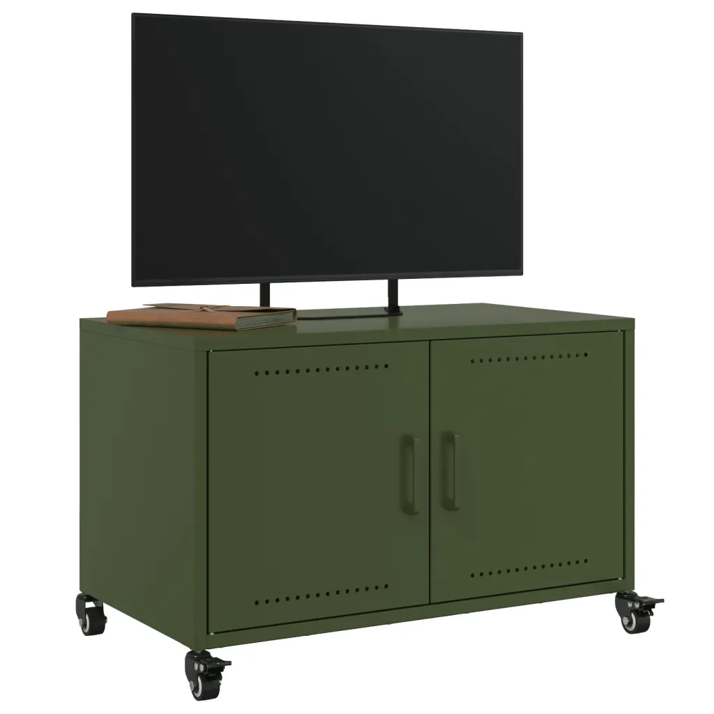 Mobile TV Verde Oliva 68x39x43,5 cm in Acciaio - Image 5