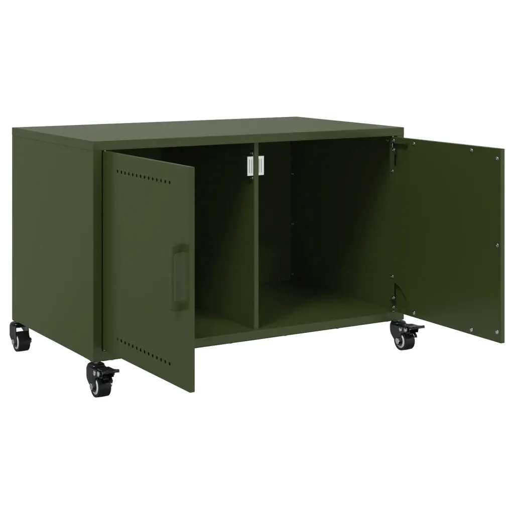 Mobile TV Verde Oliva 68x39x43,5 cm in Acciaio - Image 9