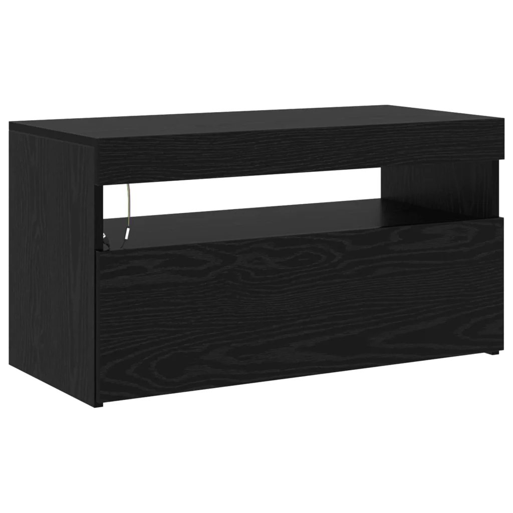 Mobile TV 2 pcs Rovere Nero 195 x 35 x 40 cm Legno multistrato 3332494 - Image 8
