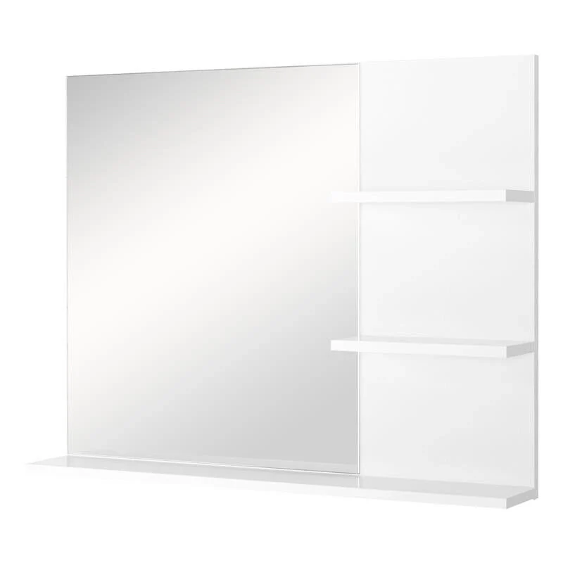 MOBILETTO PENSILE BAGNO CON SPECCHIO E 3 RIPIANI IN MDF 60 X 10 X 48 CM BIANCO - Image 2
