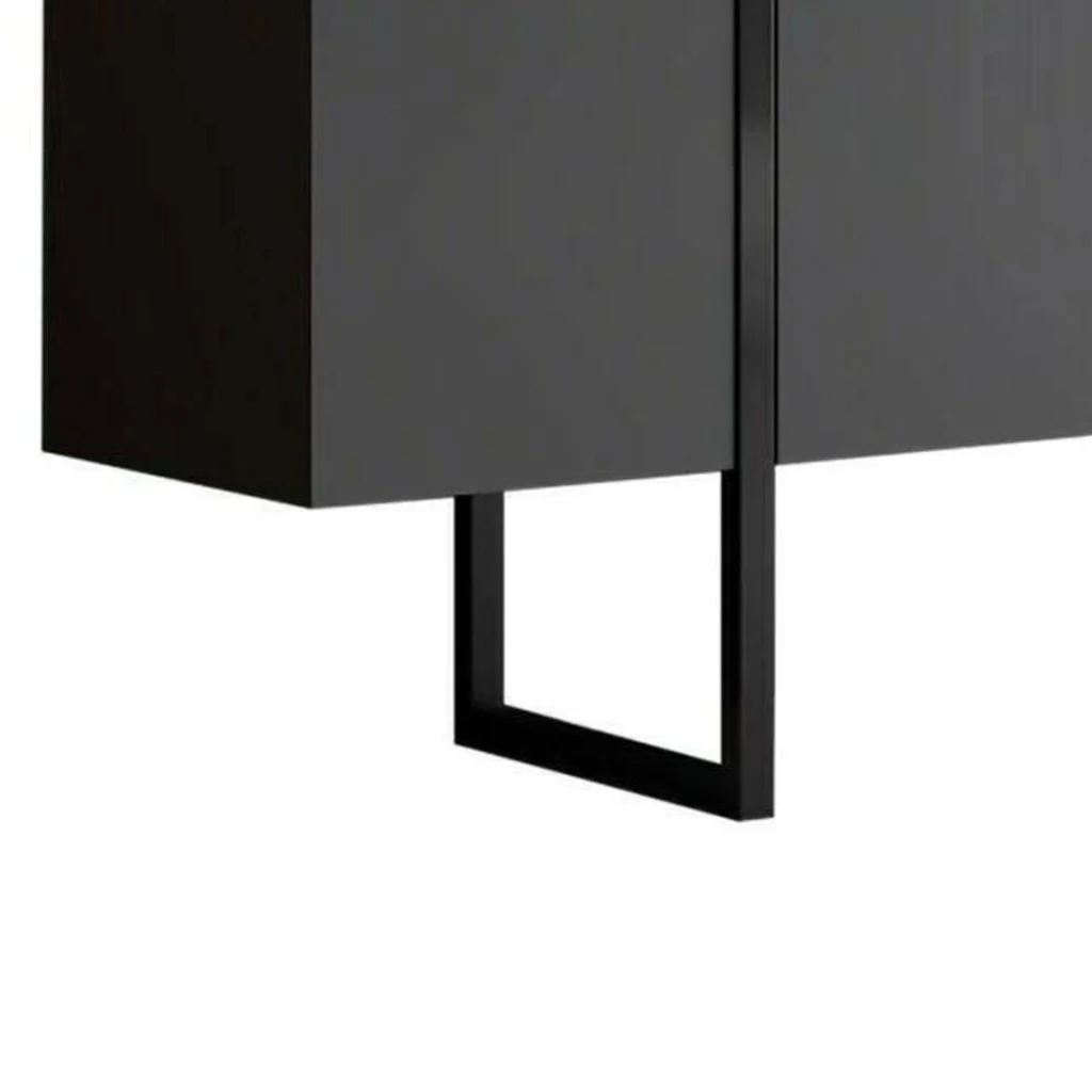 Mornasco, set Mobili da Soggiorno Modulabile, Nero Antracite - Image 4
