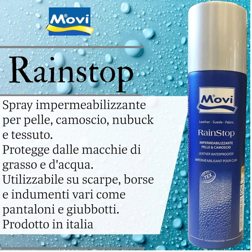 Movi Spray Impermeabilizzante RainStop – 250 ml per Pelle e Camoscio - Image 3