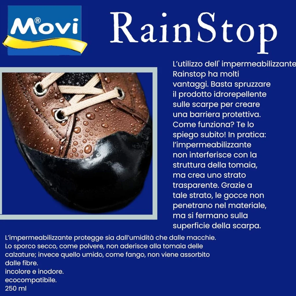 Movi Spray Impermeabilizzante RainStop – 250 ml per Pelle e Camoscio - Image 6